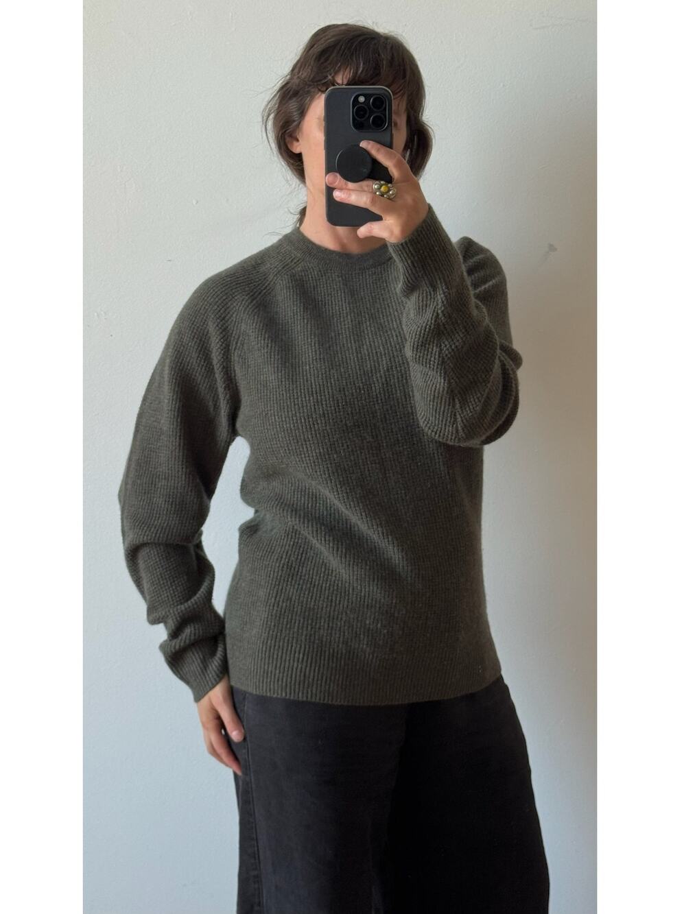NAADAM Cashmere Waffle Knit Crew Neck Sweater
